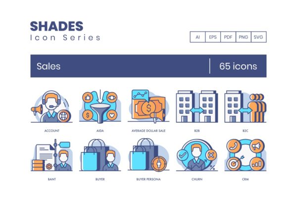 65枚销售主题阴影图标系列 65 Sales Icons | Shades Series缩略图 65枚销售主题阴影图标系列 65 Sales Icons | Shades Series