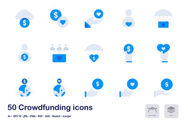 互联网众筹项目双色调扁平化矢量图标 Crowdfunding Accent Duo Tone Flat Icons缩略图 互联网众筹项目双色调扁平化矢量图标 Crowdfunding Accent Duo Tone Flat Icons