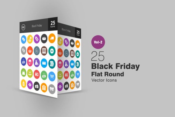 25枚黒五购物节主题扁平设计风格圆角图标素材 25 Black Friday Flat Round Icons缩略图 25枚黒五购物节主题扁平设计风格圆角图标素材 25 Black Friday Flat Round Icons