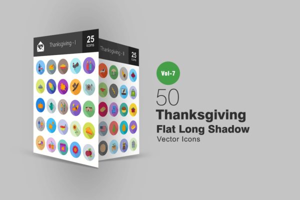 50个感恩节主题扁平设计风格阴影图标 50 Thanksgiving Flat Shadowed Icons缩略图 50个感恩节主题扁平设计风格阴影图标 50 Thanksgiving Flat Shadowed Icons
