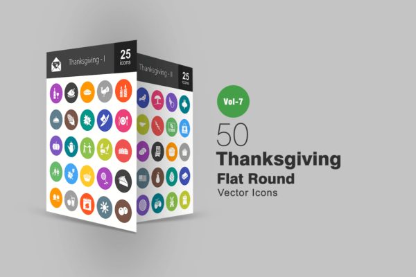 50款感恩节主题扁平设计风格圆角图标 50 Thanksgiving Flat Round Icons缩略图 50款感恩节主题扁平设计风格圆角图标 50 Thanksgiving Flat Round Icons