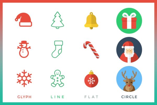 圣诞节主题多风格矢量图标素材 Christmas – Icon’t Event缩略图 圣诞节主题多风格矢量图标素材 Christmas – Icon’t Event