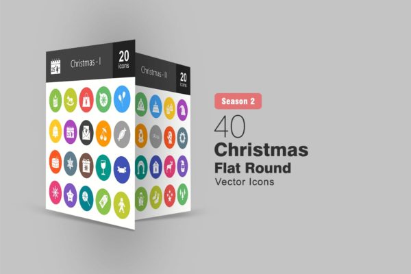 40枚圣诞节主题扁平设计风格圆形图标 40 Christmas Flat Round Icons缩略图 40枚圣诞节主题扁平设计风格圆形图标 40 Christmas Flat Round Icons