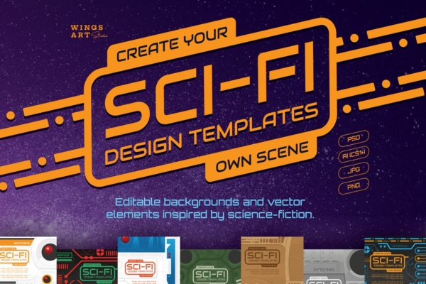 科幻主题图标&平面设计模板素材 Sci-Fi Icons and Templates缩略图 科幻主题图标&平面设计模板素材 Sci-Fi Icons and Templates