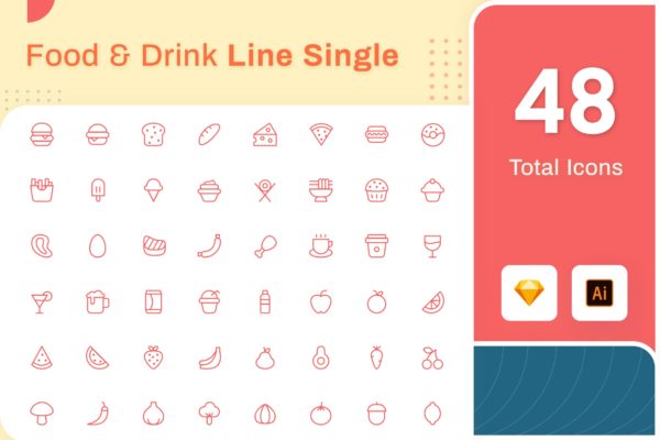 Line Senja图标系列:食物&饮料美食主题矢量线性图标 Line Senja – Food & Drink缩略图 Line Senja图标系列:食物&饮料美食主题矢量线性图标 Line Senja – Food & Drink