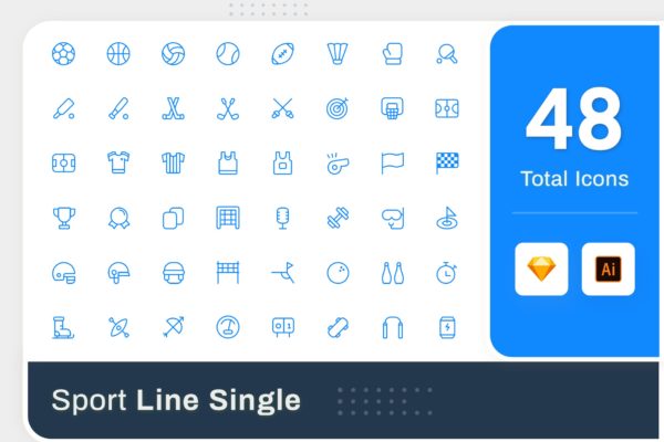 Line Senja图标系列:运动器材矢量线性图标 Line Senja – Sport缩略图 Line Senja图标系列:运动器材矢量线性图标 Line Senja – Sport