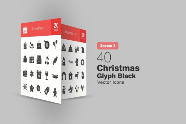 40枚圣诞节主题矢量字体图标 40 Christmas Glyph Icons缩略图 40枚圣诞节主题矢量字体图标 40 Christmas Glyph Icons