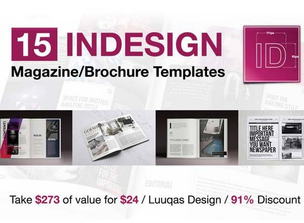 15套高品质的杂志&画册indesign模版套装下载[indd]