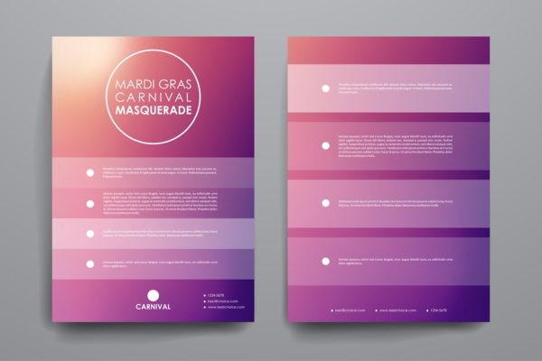 狂欢节主题活动小册子模板 Mardi Gras Brochures缩略图 狂欢节主题活动小册子模板 Mardi Gras Brochures