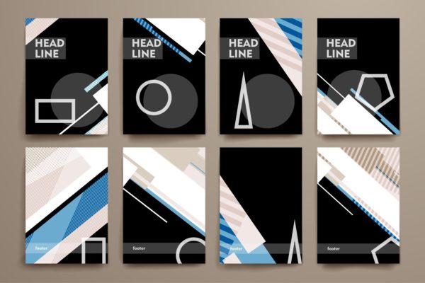 抽象图形背景小册子模板 Set of Abstract Brochures