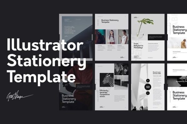 多用途企业、产品手册模板 Illustrator Stationery Template