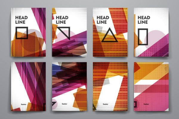 抽象图形背景小册子模板合集 Set of Abstract Brochures