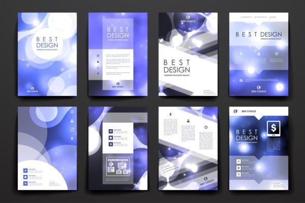 14套精美抽象背景小册子模板 Set of 14 Beautiful Brochures