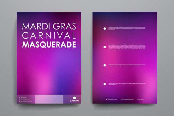 狂欢节主题画册模板 Mardi Gras Brochures缩略图 狂欢节主题画册模板 Mardi Gras Brochures