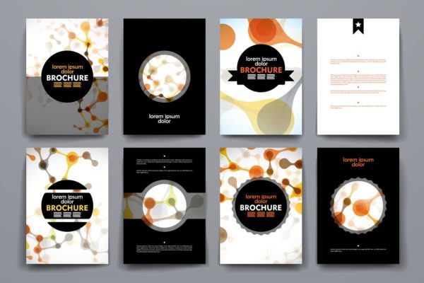 DNA结构背景画册模板 Brilliant brochures in DNA style.缩略图 DNA结构背景画册模板 Brilliant brochures in DNA style.