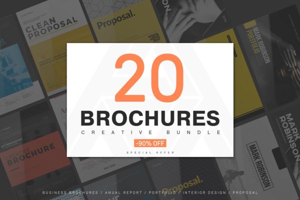 20款创意画册企业文宣手册模板 Big Bundle – 20 Creative Brochures