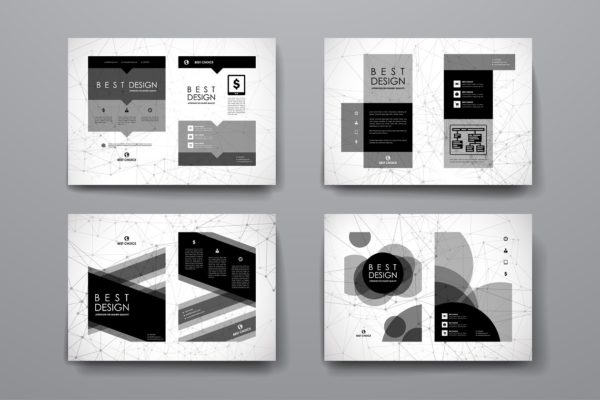 分子结构图形背景画册小册子模板 Molecular brochures