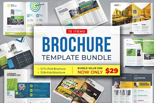 15合1小册子模板合辑下载 Brochure Bundle [indd,eps] 1.22GB