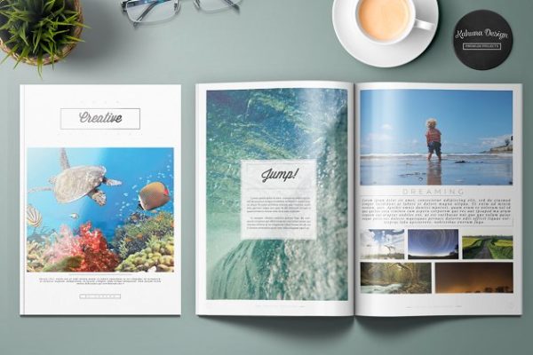 创意黑白旅行杂志画册模板 Creative Black &White Brochure