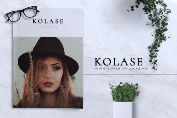 极简主义时尚服饰品牌产品手册INDD模板 KOLASE Minimal Fashion Lookbook