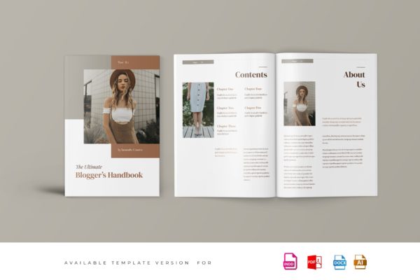 极简设计风格工作手册/指南设计模板 Minimalist eBook / Workbook Template