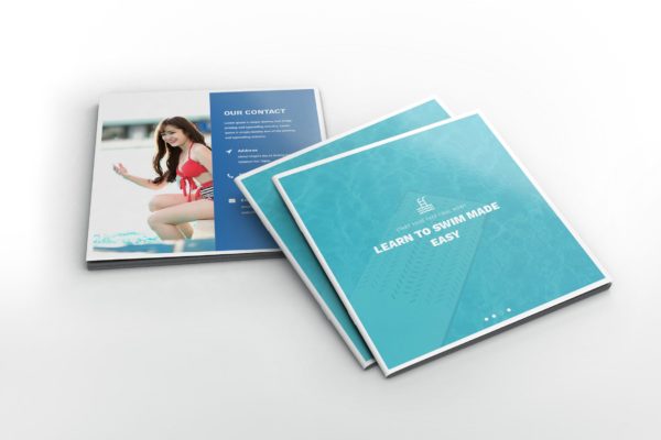 游泳培训课程方形宣传画册设计模板 Swimming Square Brochure Template缩略图 游泳培训课程方形宣传画册设计模板 Swimming Square Brochure Template