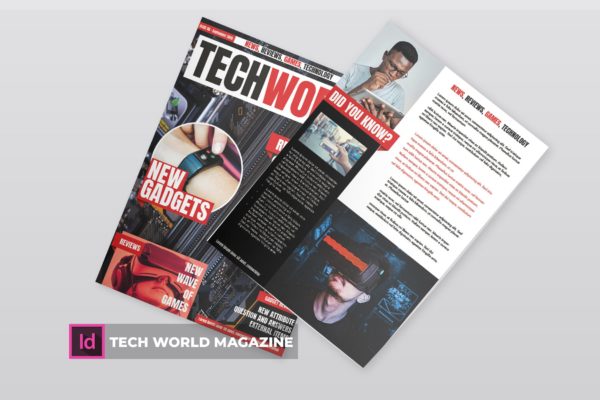 科技世界杂志版式设计模板 Tech World | Magazine Template缩略图 科技世界杂志版式设计模板 Tech World | Magazine Template