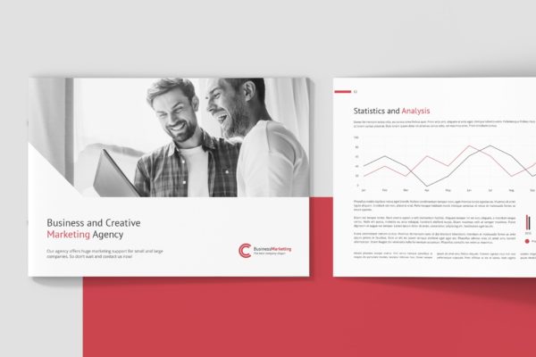 商业&创意营销企业介绍画册设计模板 Business Marketing – Company Profile Landscape缩略图 商业&创意营销企业介绍画册设计模板 Business Marketing – Company Profile Landscape