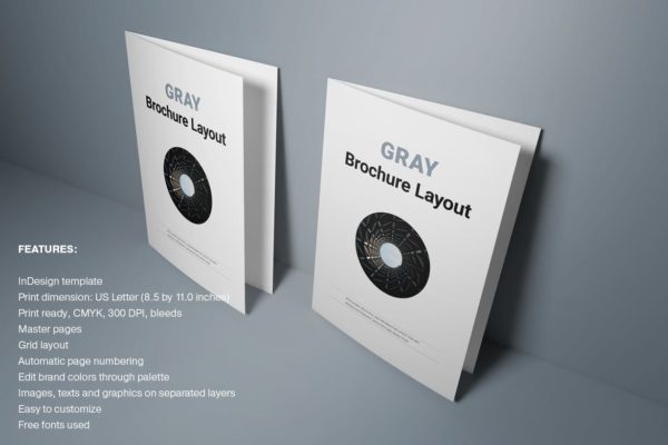 时尚/设计/艺术/摄影多用途画册设计模板 Gray Brochure缩略图 时尚/设计/艺术/摄影多用途画册设计模板 Gray Brochure