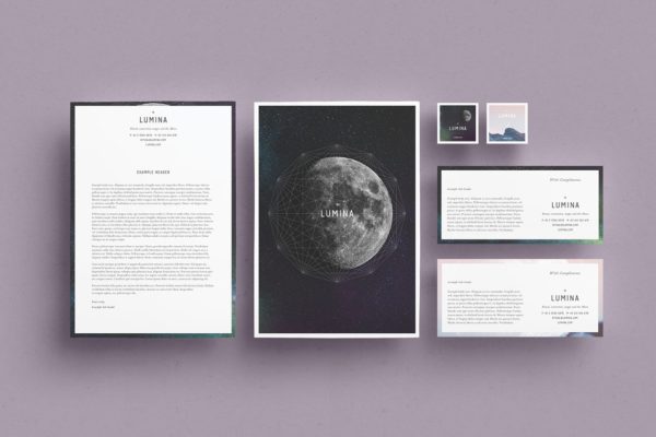 漂亮多用途信笺模板 LUMINA Letterhead + Comps