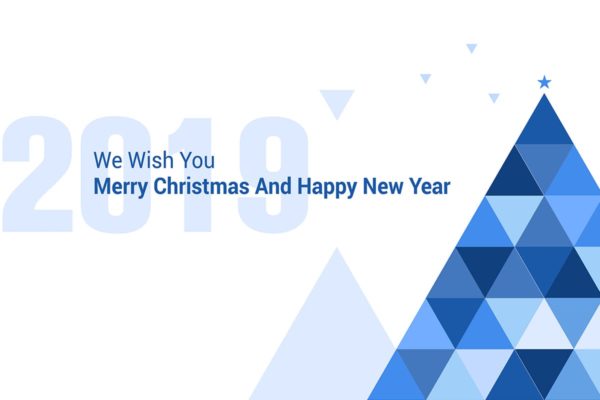 圣诞节&2019年新年贺卡设计模板 Merry Christmas and Happy New Year 2019