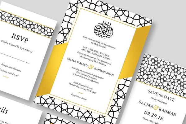 伊斯兰民族风格婚礼请柬模板 Islamic wedding invitation缩略图 伊斯兰民族风格婚礼请柬模板 Islamic wedding invitation