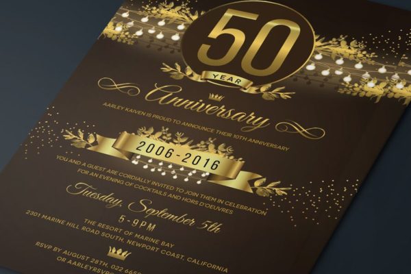 周年庆典活动邀请函设计模板素材 String Lights Anniversary Invitation缩略图 周年庆典活动邀请函设计模板素材 String Lights Anniversary Invitation