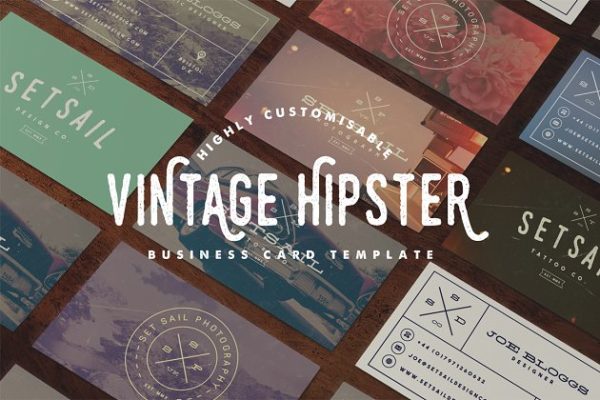 复古商务名片模板  Vintage Business Card Template