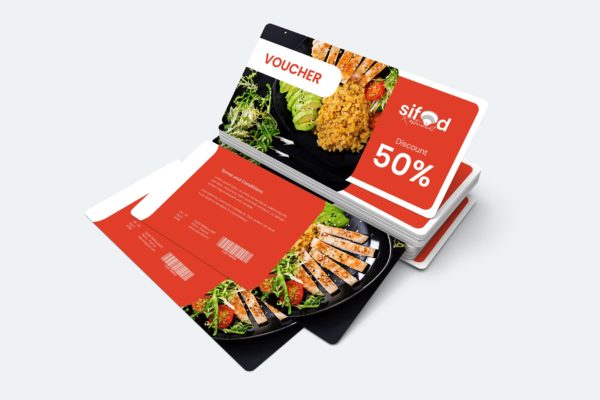 美食餐厅代金券优惠券设计模板 Food Resto Gift Voucher Card