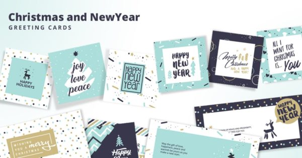 圣诞节&新年快乐贺卡设计模板合集 Christmas and New Year’s Greeting Cards Collection