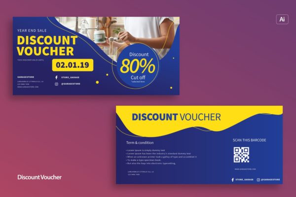 超级市场&品牌商店代金券礼品卡设计模板 Voucher Gift Card缩略图 超级市场&品牌商店代金券礼品卡设计模板 Voucher Gift Card
