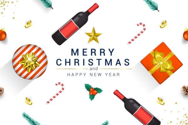 圣诞节&新年祝福主题贺卡设计模板v3 Merry Christmas and Happy New Year greeting cards