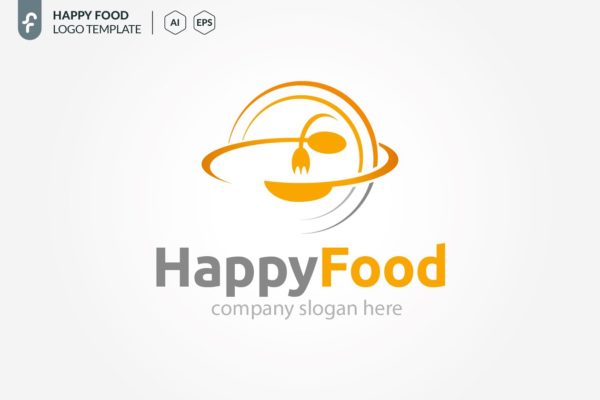 快乐用餐食品主题 Logo 模板 Happy Food Logo缩略图 快乐用餐食品主题 Logo 模板 Happy Food Logo