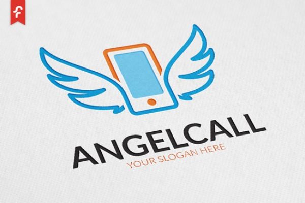 天使寻呼Logo模板 Angel Call Logo缩略图 天使寻呼Logo模板 Angel Call Logo