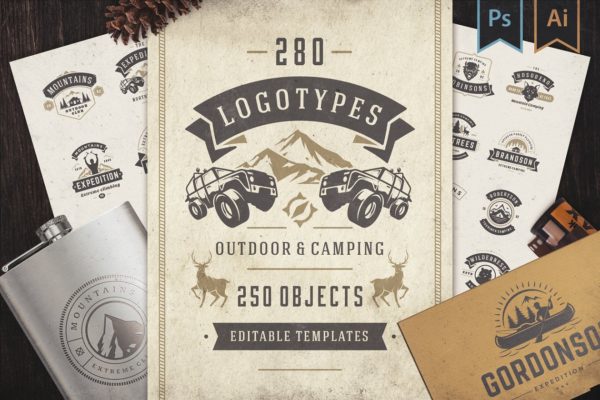 280个户外品牌Logo标志和徽章模板 280 Outdoor logos and badges缩略图 280个户外品牌Logo标志和徽章模板 280 Outdoor logos and badges