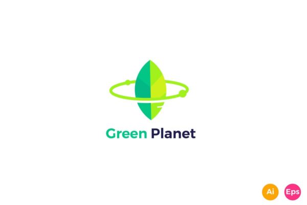 绿色环保主题创意Logo设计模板 Green Planet Logo Template缩略图 绿色环保主题创意Logo设计模板 Green Planet Logo Template
