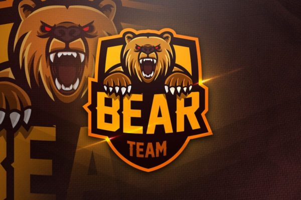 野熊游戏竞技俱乐部战队Logo设计模板 Bear Team – Mascot & Esport Logo缩略图 野熊游戏竞技俱乐部战队Logo设计模板 Bear Team – Mascot & Esport Logo