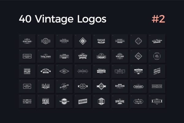 40个多用途复古标志模板V.2 40 Vintage Logos Vol. 2缩略图 40个多用途复古标志模板V.2 40 Vintage Logos Vol. 2