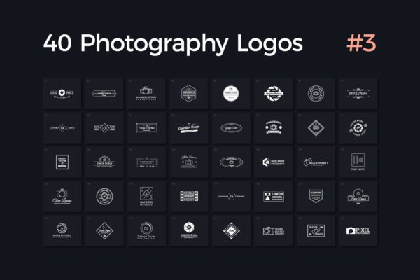 40个多用途影楼摄影Logo模板V.3 40 Photography Logos Vol. 3缩略图 40个多用途影楼摄影Logo模板V.3 40 Photography Logos Vol. 3