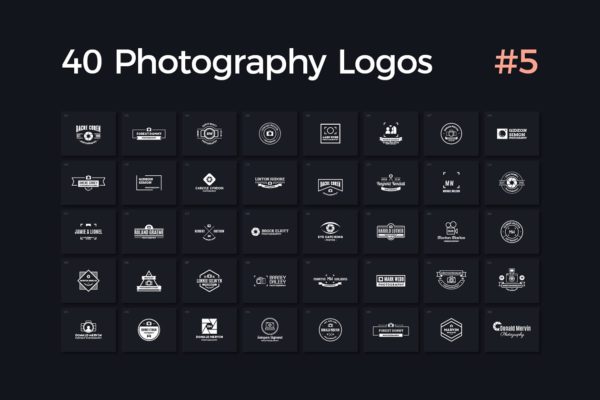 40个多用途影楼摄影Logo模板V.5 40 Photography Logos Vol. 5缩略图 40个多用途影楼摄影Logo模板V.5 40 Photography Logos Vol. 5