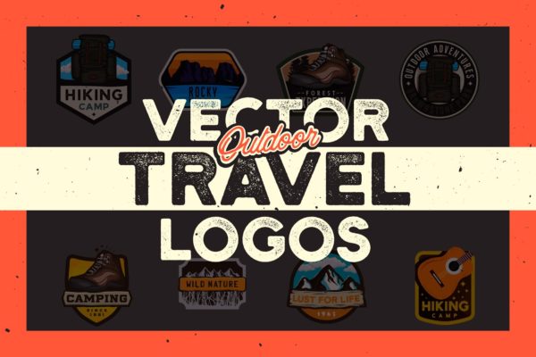 户外运动品牌商标设计模板 OUTDOOR TRAVEL LOGOS缩略图 户外运动品牌商标设计模板 OUTDOOR TRAVEL LOGOS