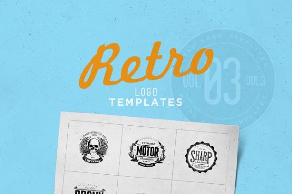 复古风格商标设计模板v3 Retro Logo Templates V.03缩略图 复古风格商标设计模板v3 Retro Logo Templates V.03