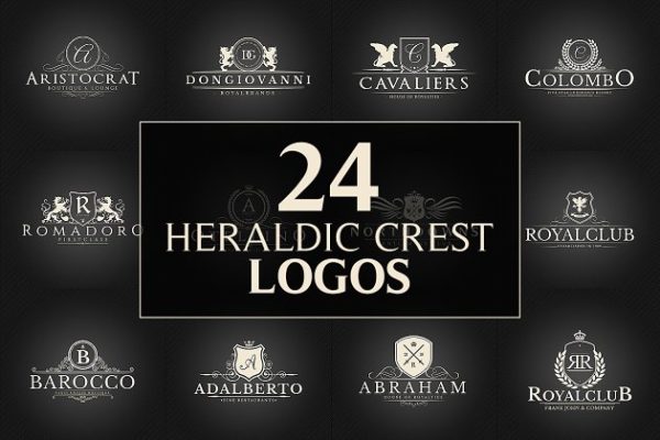 24款复古风格文字图形Logo设计模板 24 Crest Logos Bundle Vol.2缩略图 24款复古风格文字图形Logo设计模板 24 Crest Logos Bundle Vol.2
