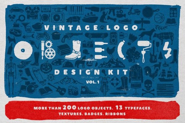 复古纯手工品牌Logo设计模板 Objects + Fonts • Vintage Logo Kit缩略图 复古纯手工品牌Logo设计模板 Objects + Fonts • Vintage Logo Kit